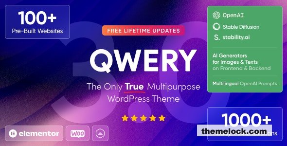 free Download Qwery v3.2 – Multi-Purpose Business WordPress & WooCommerce Theme + ChatGPT Nuled