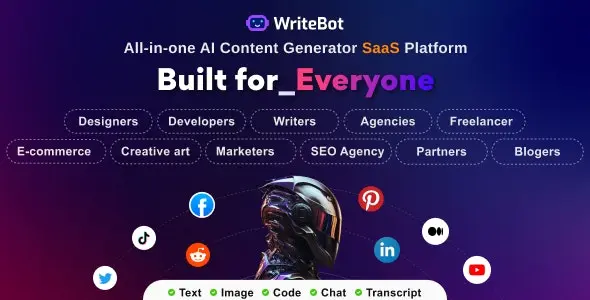 free Download WriteBot 4.2.0 – AI Content Generator SaaS Platform Nuled