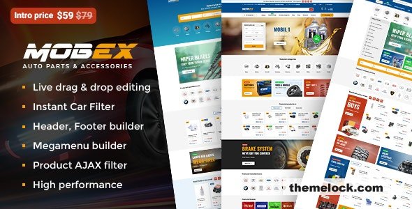 free Download Mobex v2.0 – Auto Parts WordPress Theme Nuled