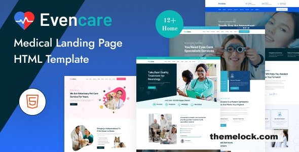 free Download Evencare – Medical Landing Page HTML Template Nuled