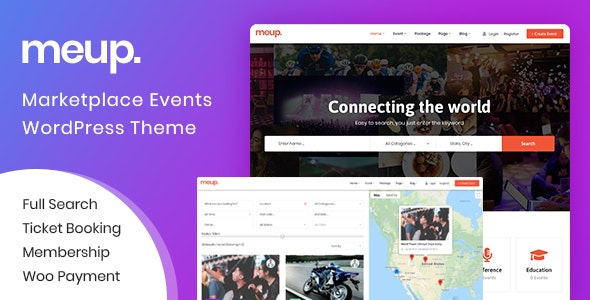 free Download Meup v1.7.9 – Marketplace Events WordPress Theme Nuled