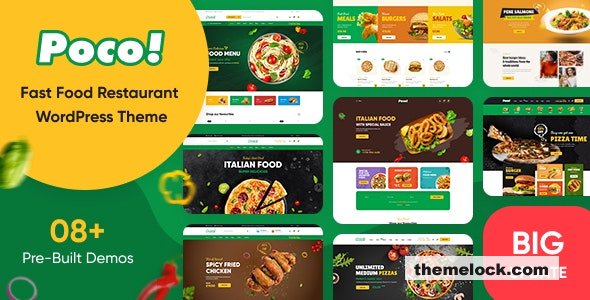 free Download Poco v2.1.5 – Fast Food Restaurant WordPress Theme Nuled