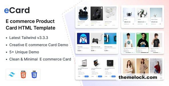 free Download eCard – Tailwind E-commerce Product Card Section Template Nuled